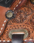 Hilason Western Horse Trail Barrel Racing American Leather Saddle Dark Brown