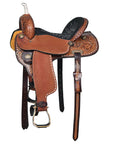 Hilason Western Horse Trail Barrel Racing American Leather Saddle Dark Brown