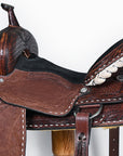 Hilason Western Horse Trail Barrel Racing American Leather Saddle Dark Brown