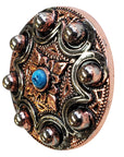 HILASON Western Screw Back 2 Tone Finishing Concho W/ Turquoise Crystal