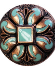 HILASON Western Screw Back Antique Copper Enamel Concho Turquoise Saddle & Tack