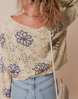 Harper Eyelet Drop Shoulder Sweater