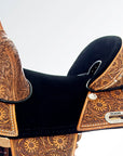 Western Horse Saddle Treeless Trail Barrel Leather Sun Flower Hilason