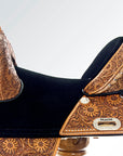 Western Horse Saddle Treeless Trail Barrel Leather Sun Flower Hilason