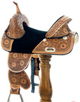 Western Horse Saddle Treeless Trail Barrel Leather Sun Flower Hilason