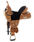Western Horse Saddle Treeless Trail Barrel Leather Sun Flower Hilason