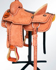 16 In Western Horse Saddle Genuine Leather Trail Roping Ranch Tack Set Comfytack