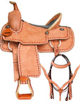 16 In Western Horse Saddle Genuine Leather Trail Roping Ranch Tack Set Comfytack
