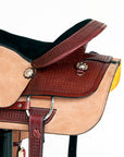 Comfytack Western Horse Ranch Roping Cowboy Saddle Leather Tack Set Brown/Tan