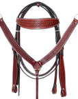Comfytack Western Horse Ranch Roping Cowboy Saddle Leather Tack Set Brown/Tan