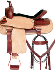 Comfytack Western Horse Ranch Roping Cowboy Saddle Leather Tack Set Brown/Tan