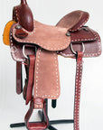 Comfytack Western Horse Ranch Roping Cowboy Saddle Leather Tack Set Brown/Tan
