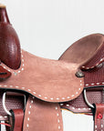 Comfytack Western Horse Ranch Roping Cowboy Saddle Leather Tack Set Brown/Tan