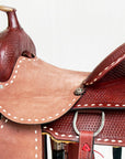 Comfytack Western Horse Ranch Roping Cowboy Saddle Leather Tack Set Brown/Tan