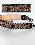 American Darling ADSTF112WHBU Hand Tooled Genuine Leather Crossbody Handle Strap For Bags
