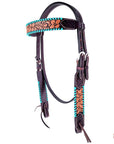 HILASON Western Horse Headstall Breast Collar Spur Strap Set American Leather