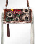 American Darling ADBG584 Organiser Hand Tooled Genuine Leather Women Bag Western Handbag Purse