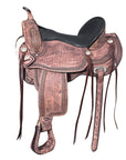 HILASON Western Horse Saddle American Leather Flex Tree Trail & Pleasure Rough Out