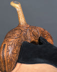 Western Horse Saddle Hilason In American Leather Flex Tree Barrel Trail