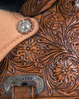 Western Horse Saddle Hilason In American Leather Flex Tree Barrel Trail