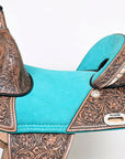 Hilason Western Horse Treeless Trail Barrel American Leather Saddle