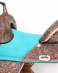 Hilason Western Horse Treeless Trail Barrel American Leather Saddle