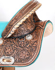 Hilason Western Horse Treeless Trail Barrel American Leather Saddle