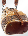 American Darling ADBG569A Bucket Hand Tooled Saddle Blanket Genuine Leather Women Bag Western Handbag Purse