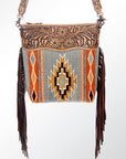 American Darling Signature Crossbody Hand Tooled Saddle Blanket Genuine Leather Women Bag Western Handbag Purse