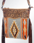 American Darling Signature Crossbody Hand Tooled Saddle Blanket Genuine Leather Women Bag Western Handbag Purse