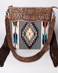 American Darling Signature Crossbody Hand Tooled Saddle Blanket Genuine Leather Women Bag Western Handbag Purse