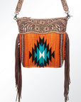 American Darling Signature Crossbody Hand Tooled Saddle Blanket Genuine Leather Women Bag Western Handbag Purse
