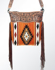 American Darling Signature Crossbody Hand Tooled Saddle Blanket Genuine Leather Women Bag Western Handbag Purse