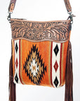 American Darling Signature Crossbody Hand Tooled Saddle Blanket Genuine Leather Women Bag Western Handbag Purse