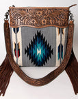 American Darling Signature Crossbody Hand Tooled Saddle Blanket Genuine Leather Women Bag Western Handbag Purse