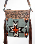 American Darling Signature Crossbody Hand Tooled Saddle Blanket Genuine Leather Women Bag Western Handbag Purse
