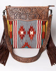 American Darling Signature Crossbody Hand Tooled Saddle Blanket Genuine Leather Women Bag Western Handbag Purse