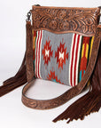 American Darling Signature Crossbody Hand Tooled Saddle Blanket Genuine Leather Women Bag Western Handbag Purse