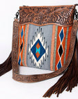 American Darling Signature Crossbody Hand Tooled Saddle Blanket Genuine Leather Women Bag Western Handbag Purse