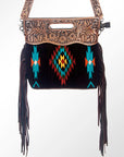 American Darling Clutch Hand Tooled Saddle Blanket Genuine Leather Women Bag Western Handbag Purse