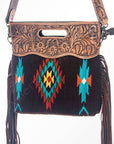 American Darling Clutch Hand Tooled Saddle Blanket Genuine Leather Women Bag Western Handbag Purse