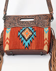 American Darling Clutch Hand Tooled Saddle Blanket Genuine Leather Women Bag Western Handbag Purse
