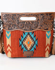 American Darling Clutch Hand Tooled Saddle Blanket Genuine Leather Women Bag Western Handbag Purse