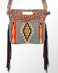 American Darling Clutch Hand Tooled Saddle Blanket Genuine Leather Women Bag Western Handbag Purse