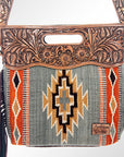 American Darling Clutch Hand Tooled Saddle Blanket Genuine Leather Women Bag Western Handbag Purse