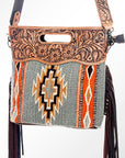 American Darling Clutch Hand Tooled Saddle Blanket Genuine Leather Women Bag Western Handbag Purse