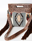 American Darling Clutch Hand Tooled Saddle Blanket Genuine Leather Women Bag Western Handbag Purse