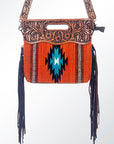 American Darling Clutch Hand Tooled Saddle Blanket Genuine Leather Women Bag Western Handbag Purse