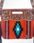 American Darling Clutch Hand Tooled Saddle Blanket Genuine Leather Women Bag Western Handbag Purse