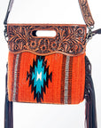 American Darling Clutch Hand Tooled Saddle Blanket Genuine Leather Women Bag Western Handbag Purse